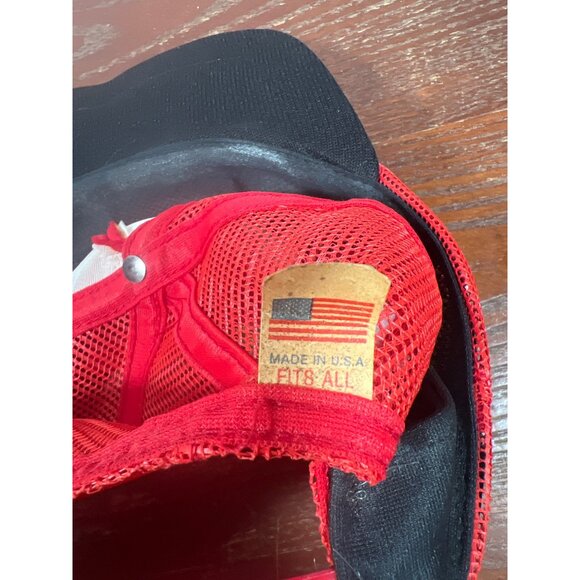 Vintage 3 Stripe Bill Elliott Coors Melling Oil Pumps Red Snapback Trucker Hat X - Picture 5 of 5